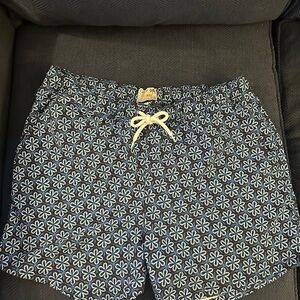 J. Crew | Large | Navy and White Floral Swim Trunks | Flex Swimwear